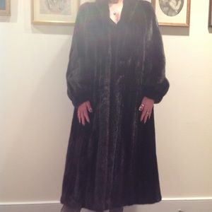 Full-length Ranch Mink Coat Mahogany